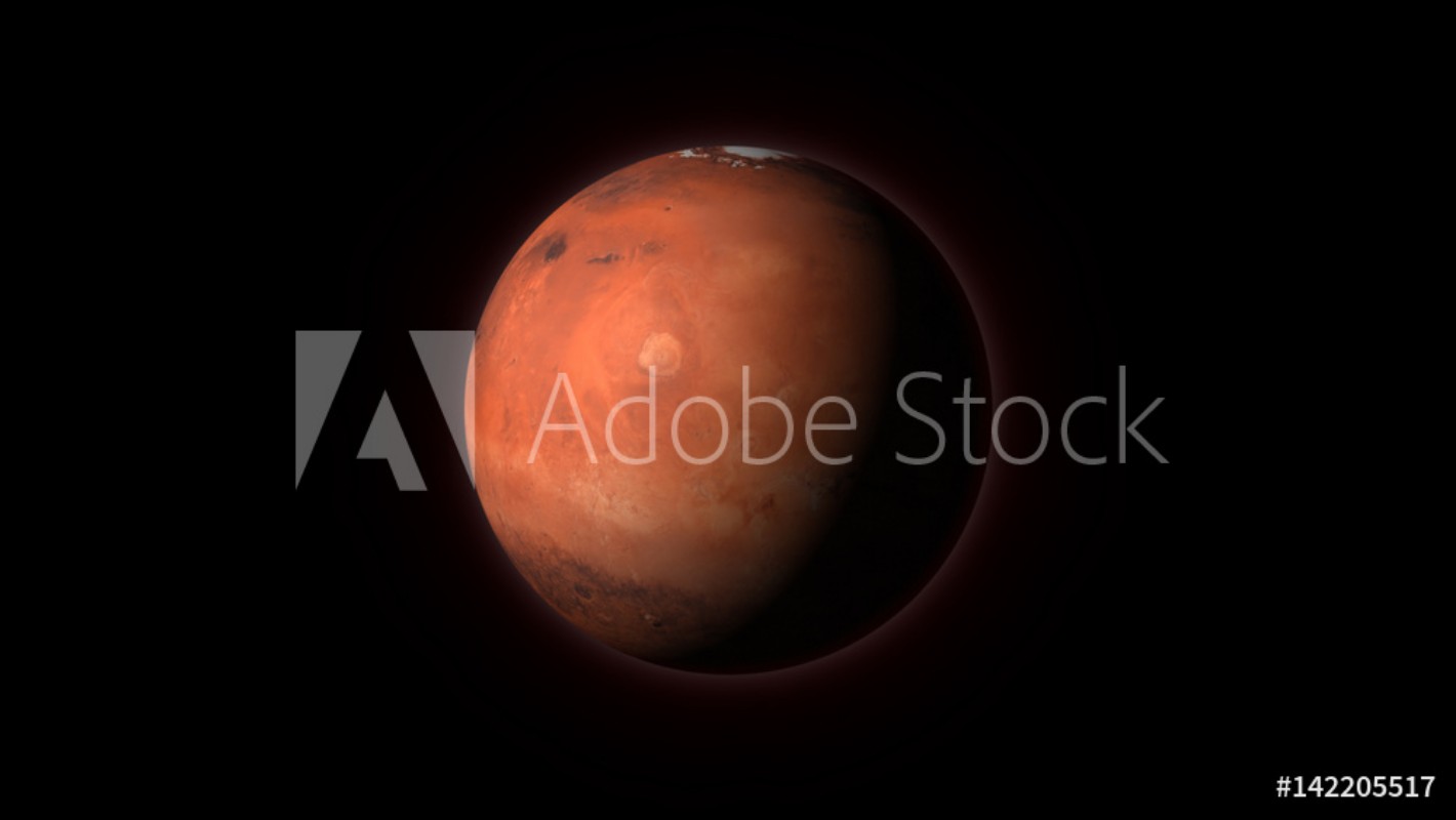 Image de Planet Mars on a black background
